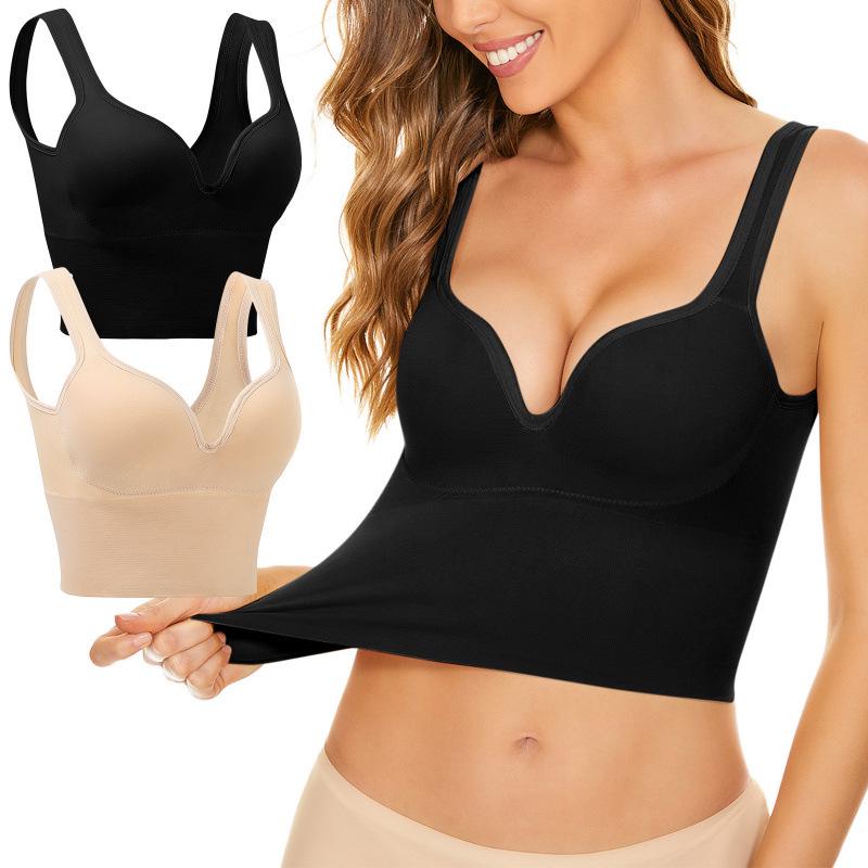 Women's Backless Sports Bra with Fixed Cup and Crossed Straps