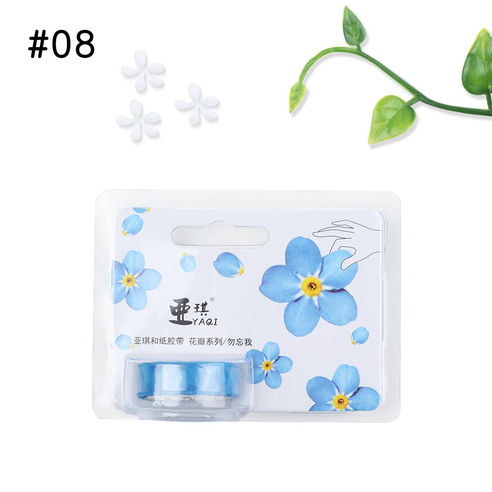 200PCS Adhesive Sticker Stylish Flower Petals Tape Scrapbooking Sticky Paper Masking Tape