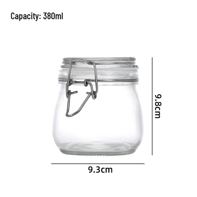Zhishi Glass Square Airtight Food Storage Jar (3000ml, 2-Pack)