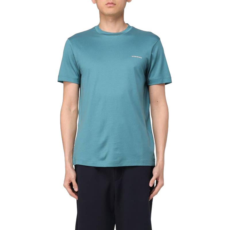 

Emporio Armani Solid Logo Pullover Crew Neck Short Sleeve T-Shirt Men Tops Light-Blue 8N1TD8-1JUVZ-0779 XL