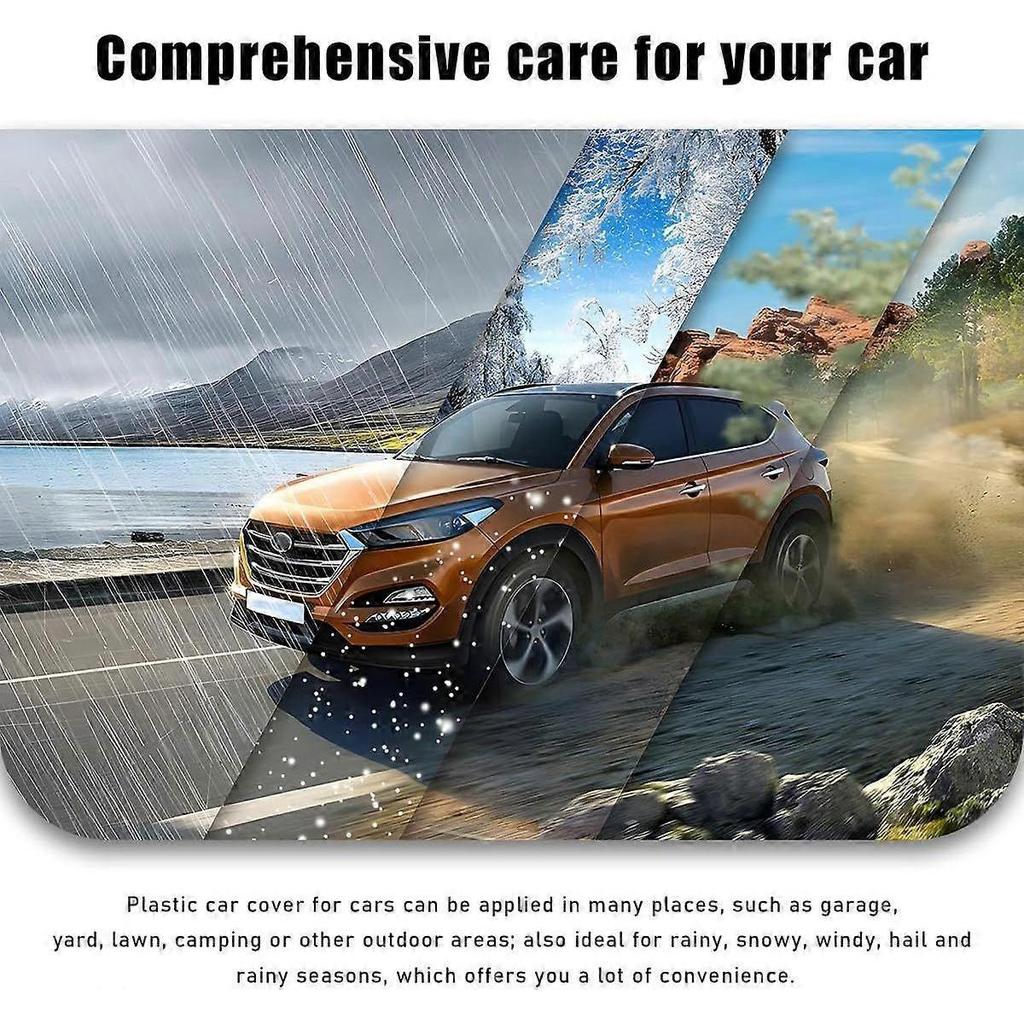 2025 Latest Model 2 PCS Disposable Car Cover, 15.8' 24.6' Waterproof Dustproof Clear Ca