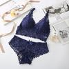 2021 Summer French Lace Trim Tank Style Molded Cup Women's Underwear Set