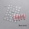 White Ribbon Bowknot 3D Embossed Relief Nail Art Decoration Stickers 1 Sheet Manicure Tool Decals for Creative Nail Design
