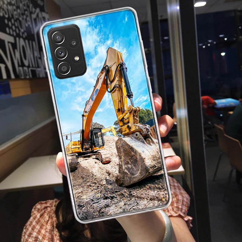 Construction Machinery Excavator Phone Case for Samsung A54 A57 A37 A17 A14 A15 A12 A24 A34 A55 A35 A25 A52S A07 A05S A04S A22 A