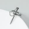 2025 Punk Hip-Hop Sword Cross Rings for Women Men Unisex Skull Chain Pendant Personality Trend Ring Party Jewellery Gift