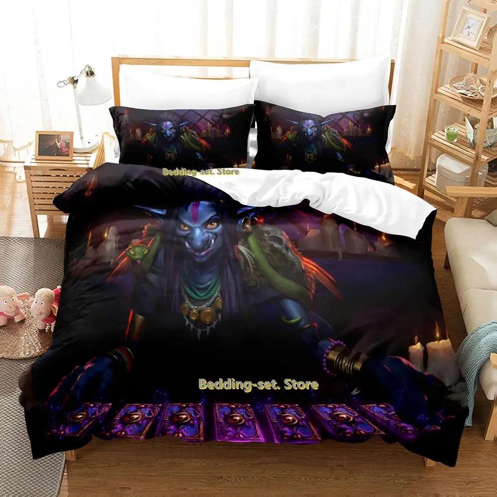 Game Hearthstone Heroes of Warcraft Bedding Set Cartoon Anime Three-piece Set Teenager Bedroom Duvetcover Sets