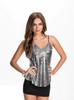 Top Canotta Sexy Glitterato da Donna con Scollo a V ed Micro Elasticità per la Moda Estiva