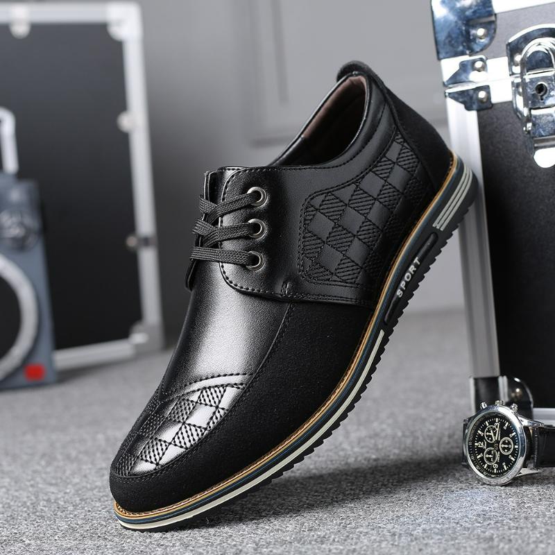 Men Dress Shoes Business Shoes British Style Soft Sole Men Leather Shoes Plus Size Casual Shoe Oxfords Designer Lace-up Men Shoe