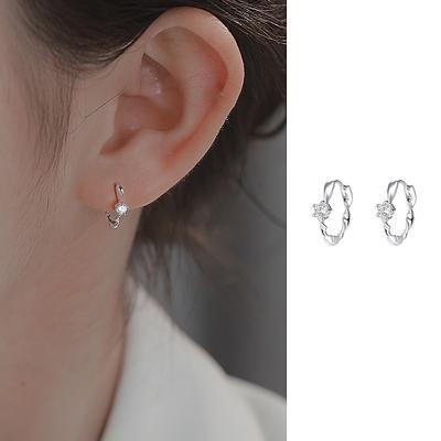 Boucles d'oreilles Clous Zirconium Argent 925 Élégant Luxe Bijoux de Mariage Pour Femmes Hypoallergénique Bague de Designer