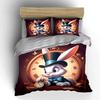 White Rabbit Vintage Clock with Pocket Watch Print Bedding Set 1 Duvet Cover 2 Pillowcases for Adult and Children Luxury Gift