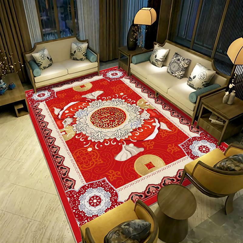 New Chinese Style Living Room Carpet Coffee Table Sofa Bedroom Bedside Carpet Easy To Maintain for Home Use