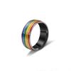 Retro Regenbogen Bunter Ring für Männer Frauen Edelstahl Punk Gothic Edgy Schmuck Modern Künstlerisches Modeaccessoire Mädchen Geschenk