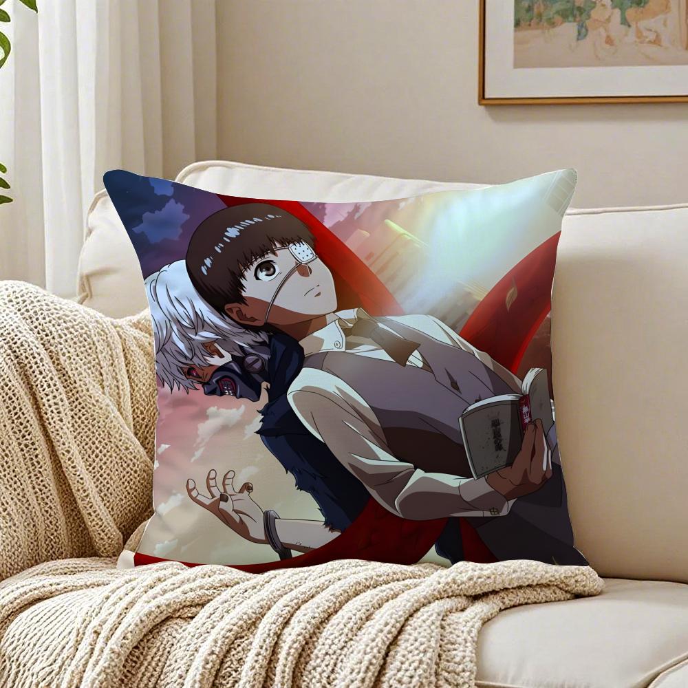 Anime Psychological TTokyo GGhoul Cushion Cover Pillowcase Antidustmite living Room Sofa Decor Cushion Room