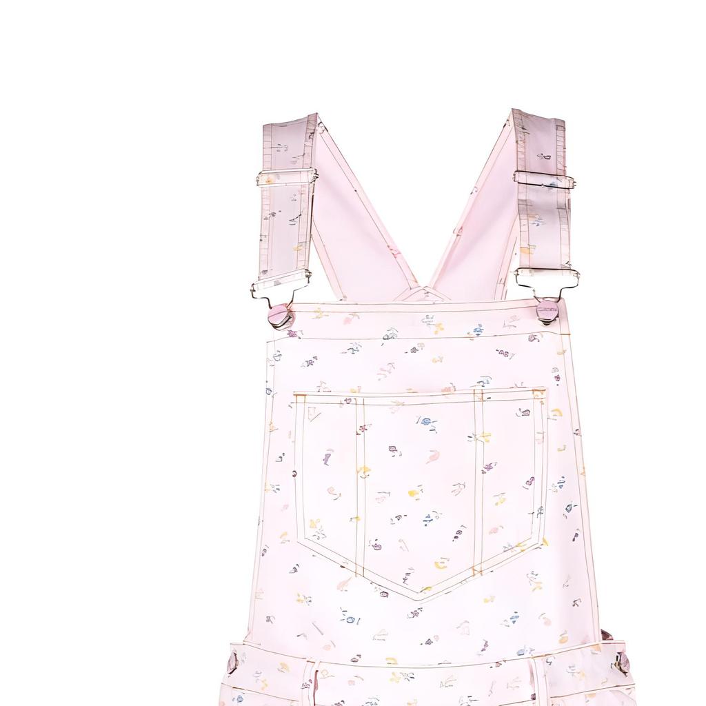 Ganni Floral Print Short Overalls Women overalls Light-Pink J1214