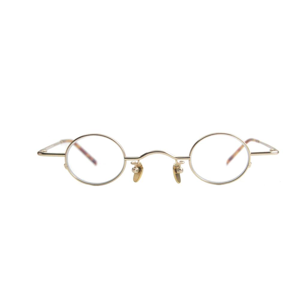 Fuji ORIGINAL NURSE Nurse 2WAY Titanium Frame Date Glasses Ultra Small Round Glasses Sunglasses Ultra Light [meSmart] (Mt. Glasses) 2.0 (Gold)