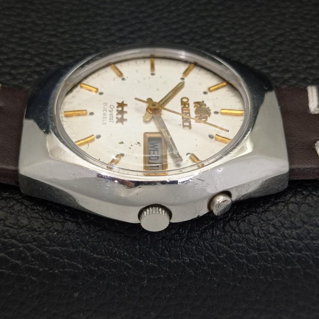 VINTAGE ORIENT CRYSTAL AUTOMATIC 46941 JAPAN MENS ORIGINAL DIAL WATCH A700721-5 R204-a700721