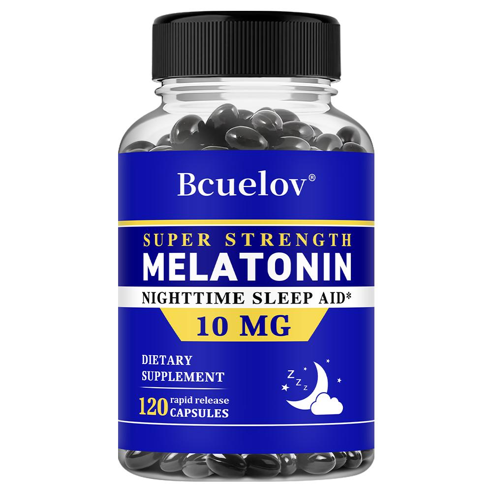 Bcuelov Super Strength Melatonin Supplement 10mg, Rapid Release, 120 Capsules