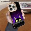 Phone Case: Lambskin 2D Flat Samsung Galaxy A34 A35 M05 M06 S20 S22 S21 FE Plus 5G Protective Case, Little Black Cat Peek, Christmas and Halloween Gif