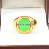 Jade Oval Cut With 925 Sterling Silver Gold Plated Ring For Men's #B162 JL375675689268
