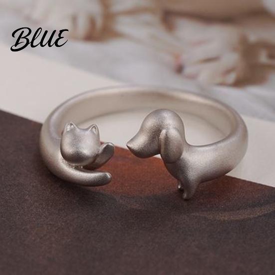 Engraved Pet Ring Cat And Dog Adjustable Alloy Open Memorial