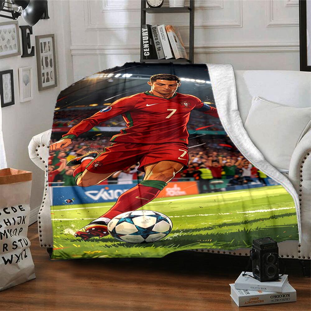 Cristiano Ronaldo Celebration Blanket Durable Comfort Perfect for Couch Seaside Livingroom Four Seasons Multipurpose Digital Print