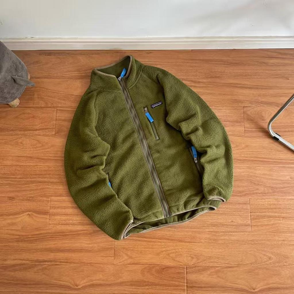 Męski Wysokiej Jakości BATA Retro Polar Wełna Jagnięca Ciepły Stój na Zamku Kardigan Kurtka