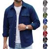 Men's Spring Autumn Cargo Jacket Turn-Down Collar Solid Slim Fit Multi-Pocket Casual Long Sleeve Outerwear
