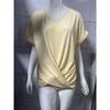 Elegant Short Sleeved Top for Spring and Summer Solid Color V-neck Women's T-shirts