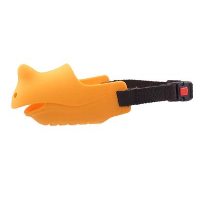 Couvre-bouche en silicone pour chien Anti-morsure et anti-aboiement Respirant Réglable Muselière pour chien Jaune