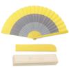 [Nishikawa Shoroku Shoten] Summer Fan, with Fan Case and Box, Striped Design, Women's Gift, Ladies (Yellow)