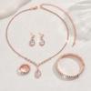 BLINGBAY Smykkesett for kvinner Søtt Romantisk Retro Mote Bryllupstilbehør Rhinestone Øredobber Halskjede Armbånd Sett Jenter Moderne Smykker Gave