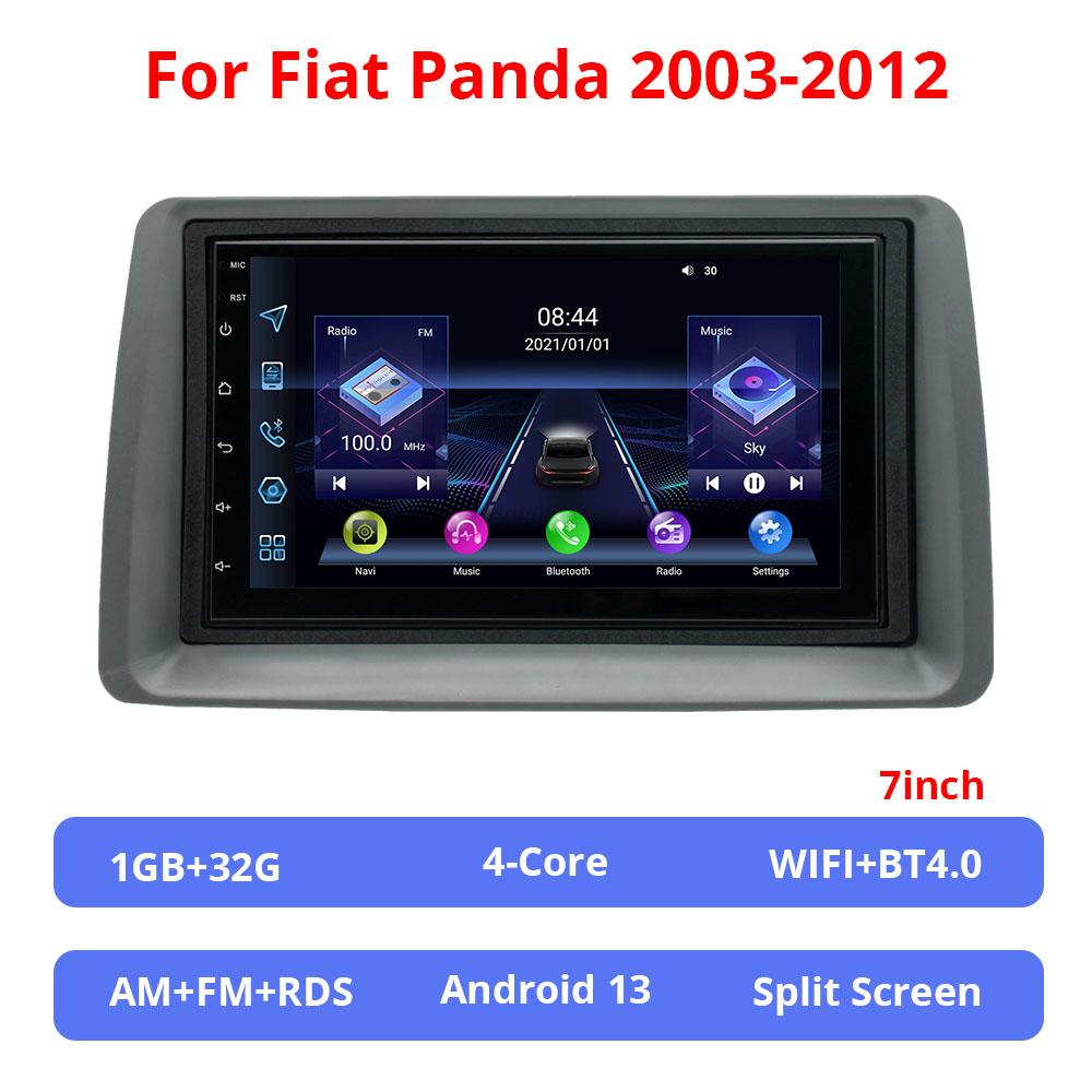 

7-дюймовый Android 13 GPS автомобильный мультимедийный проигрыватель для Fiat Panda 2003-2012 без DVD беспроводной Carplay и Android Auto 4G WIFI BT 5.0 FM GPS красный