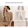 Versatile Cashmere Sweater: Women's Long Sleeve, Round Neck, Comfortable, Loose Fit, Solid Color, Lazy Knit for Autumn and Winter.