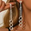 Inlaid Rhinestone Tassel Night Cold Light Luxury Luxury Gorgeous Women'S Earrings Bride Earrings