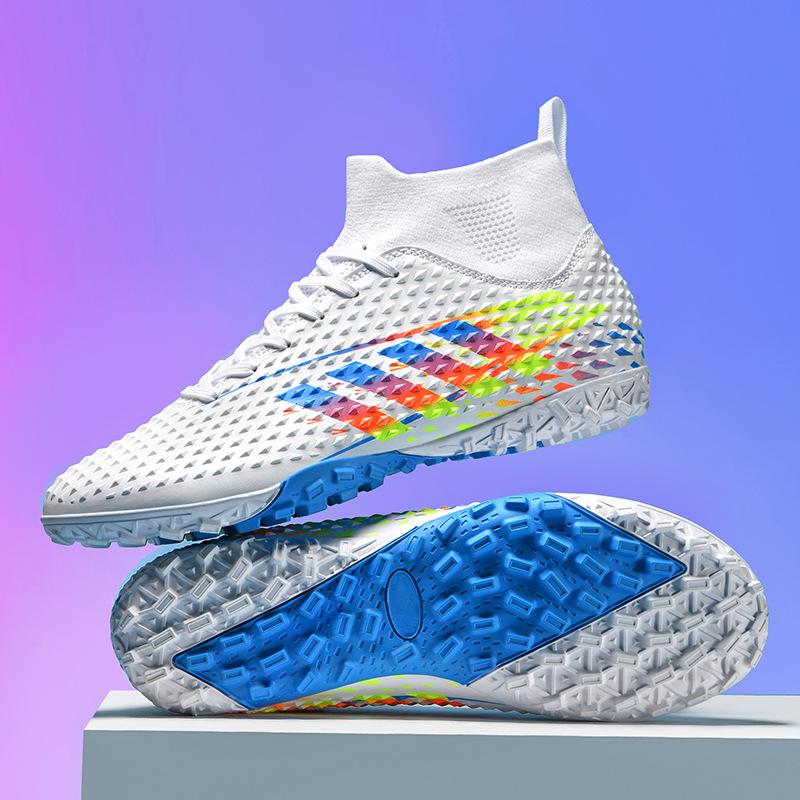 High-top football shoes artificial turf AG long nails tf broken nails shoes men and women children and adolescents students training shoes