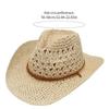 Women's Foldable Straw Western Cowboy Hat Wide Brim Sun Hat Summer Vacation Lightweight Beach Cowgirl Hat