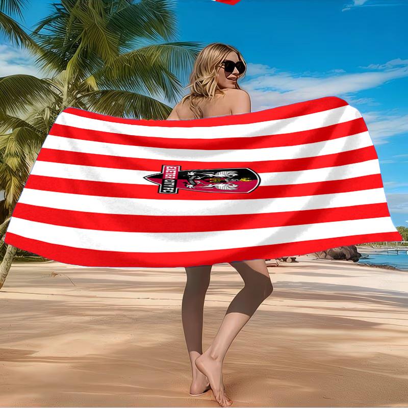 Asciugamano da Spiaggia con Stemma Exeter City Fc, Asciugamano da Spiaggia in Microfibra, Leggero e Asciugatura Rapida, per Viaggi Estivi, Fan della Piscina, Regalo di Compleanno