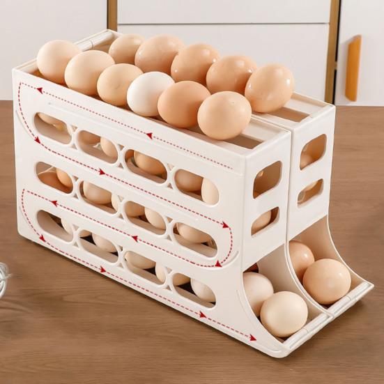 Kühlschrank Ei Lagerung Box Vier Ebenen Automatische Roll Große Kapazität Platzsparende 30 Ei