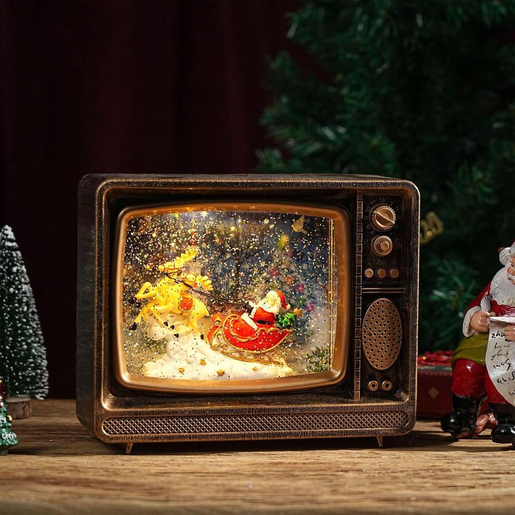 Snowflake Crystal Lamp TV Music Box - Christmas Gift & Decoration