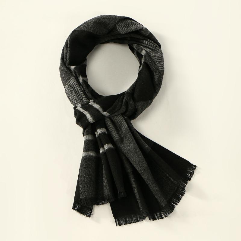 Light Luxury High-end Men's Plaid Imitation Cashmere Versatile Scarf Fashionable New Autumn and Winter Men's and Women's Warm Scarf