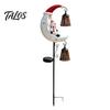 Weather Resistant Garden Path Lights Christmas Solar Stake Light, 3D Resin Santa Snowman Statue Yard Lawn Decor Crescent Moon LED Pathway Light
