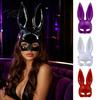 Soft Material Rabbit Mask Halloween Bunny Half Face Mask, Costume Prop with Long Funny Cartoon Ears, Plastic Cosplay for Adults, Masquerade