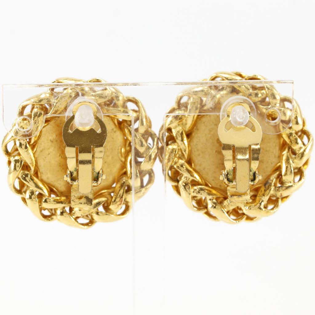CHANEL COCO Mark Earring logo vintage Plated Gold 50g Women Used