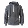 Men's Thick Hooded Sweatshirt, Stand Collar Half-Zip, Long Sleeve, Autumn/Winter, European Size, Casual Style.