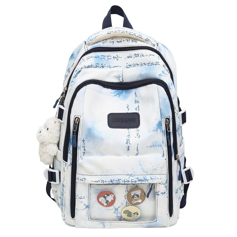 Student Print Schoolbag Women Computer Travel Backpack Junior High School Student Backpack