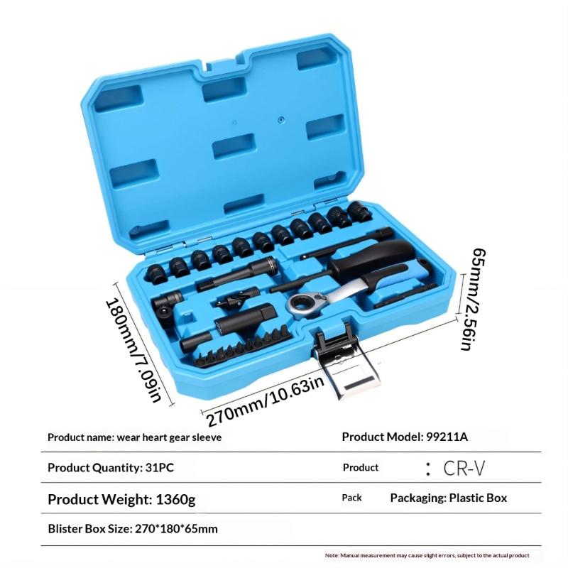 Through Hole Socket Spanner Set Long Bolt Access Design Featuring 12 Point Teeth For Pneumatic Tool In Automotive Repair