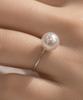 Helene Jewelry 925 Silver Swarovski 9Mm Pearl Miss Ring Silver Thread Ring (Type A)