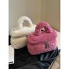 Cute Mini Lamb Wool Small Square Bag Autumn And Winter New Simple Solid Handbag Female  Fashion All-Matching Crossbody Pack