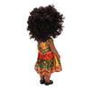 14 Zoll Schwarze Puppe mit Haarband Niedliches Kleid Afro-Haar Mädchen Mode-Puppe Wechselbare Kleidung