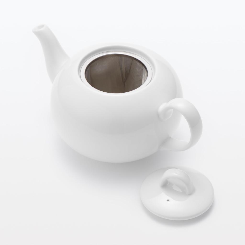 MUJI Everyday Teapot, White, 700mL, with Strainer, 83444211